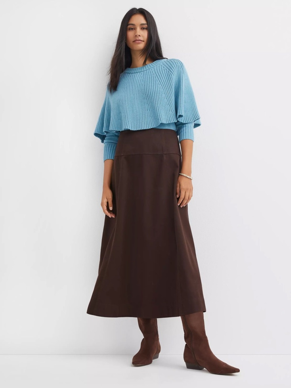 LOFT Seamed Midi Skirt NWT
